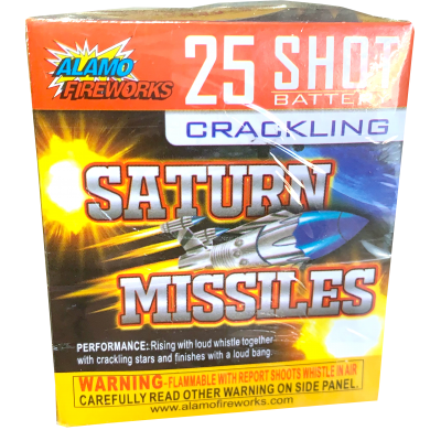 25 SHOT CRACKLING SATURN MISSILE