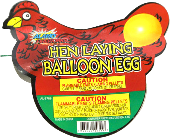 HEN LAYS BALLOON