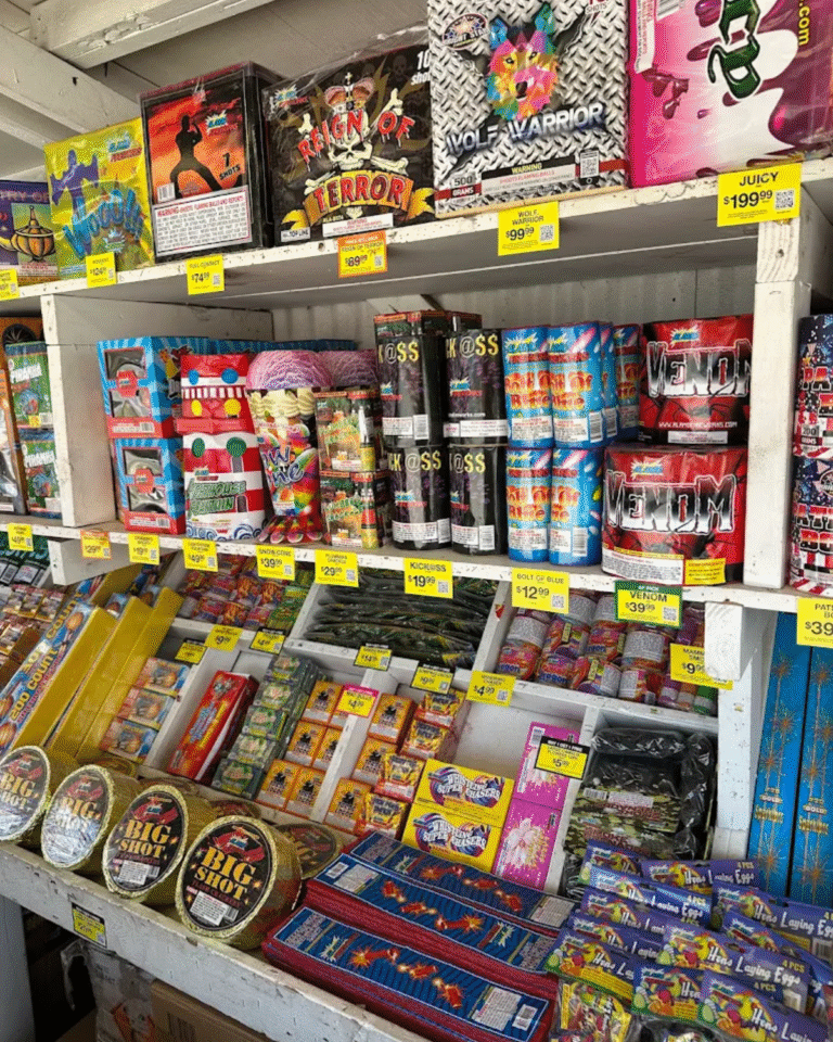 Alamo Fireworks Stand products in Seguin, Hwy 46
